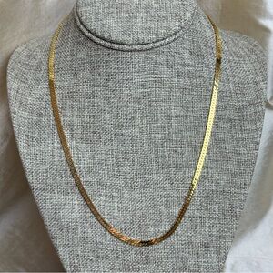 Monet Gold Tone Herringbone Chain Necklace